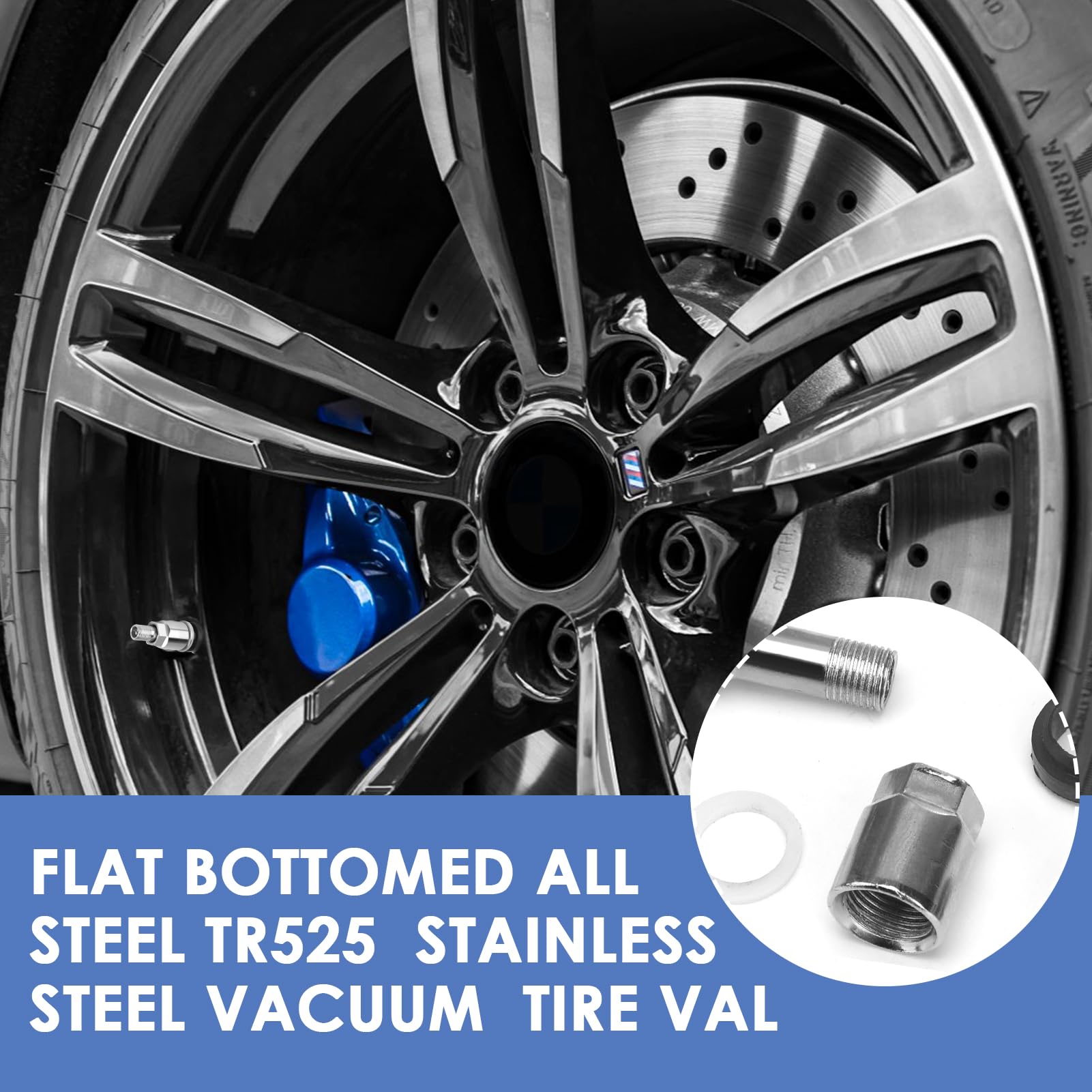 4 Valvole Per Cerchioni Auto In Acciaio - Universali 11.3mm, Finitura Nichel Lucido - Foto 3