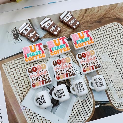 Miniatura 4 de MONSEALYT 12 cuentas de silicona con temática escolar para profesores, cuentas focales de silicona para bolígrafos, personajes, cuentas sueltas de