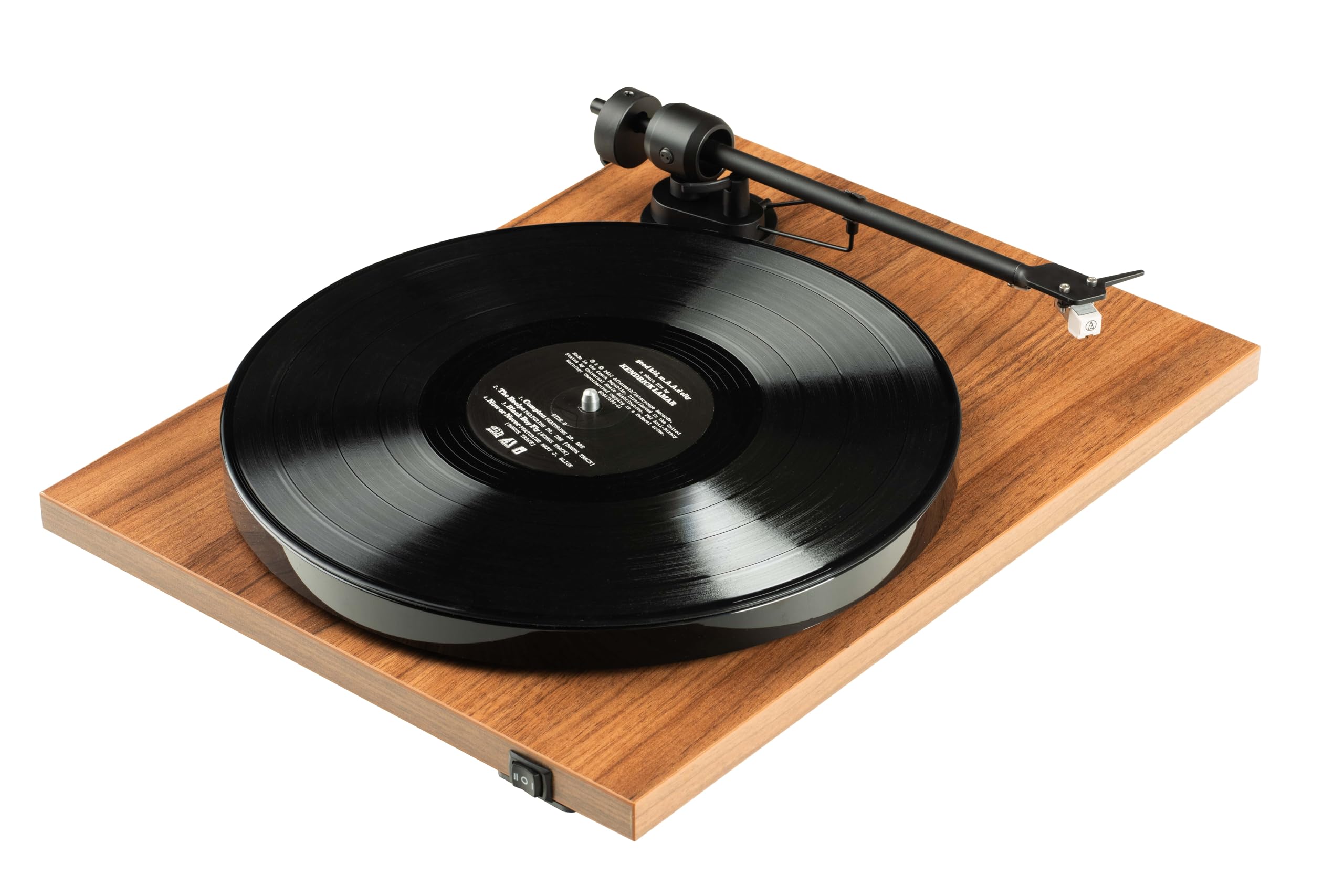Pro-Ject E1 Phono, Wzmacniacz płyty podstawowej Plug & Play z eliptyczną końcówką, przełączanym przedwzmacniaczem Phono i elektroniczną zmianą prędkości (AT3600L, orzech)
