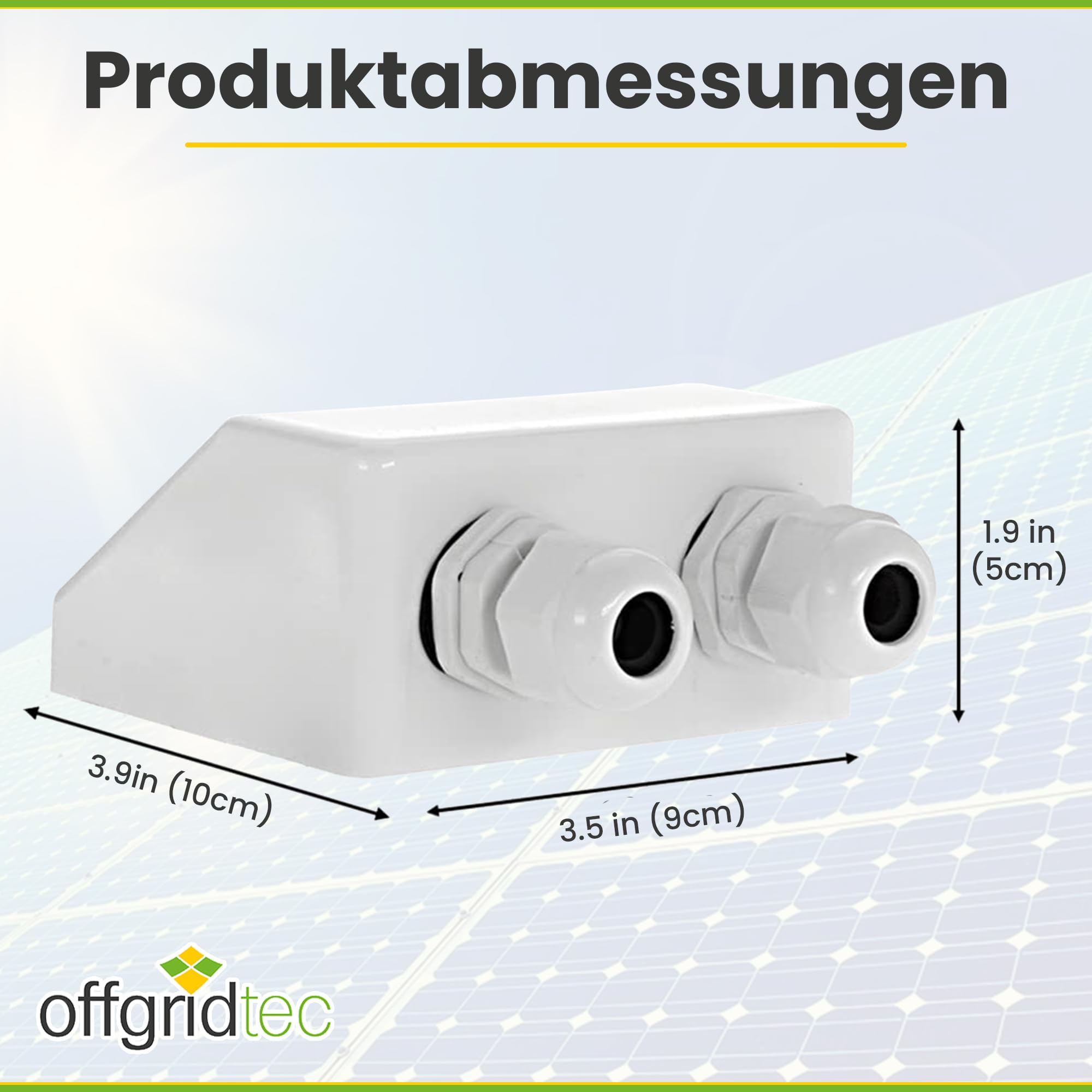 Offgridtec 006575 prowadnica kabla dachowego, 2 x wlot kabla, wytrzymały, biały ABS do przyczepy kempingowej, łodzi, kabli solarnych itp., 1 szt.