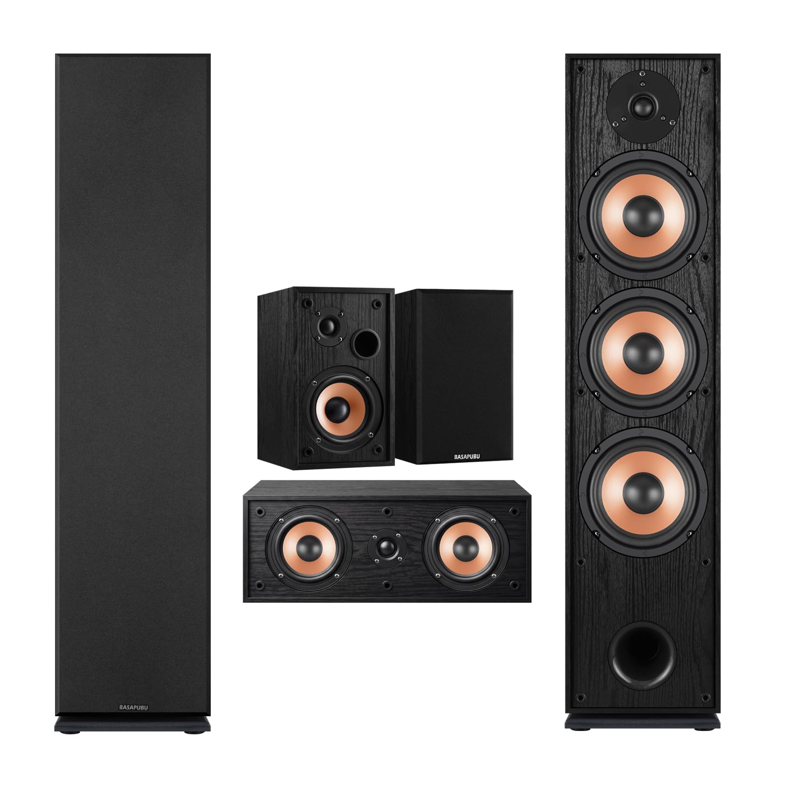 BASAPUBU 5.0 Surround Sound Speaker System with Tower Speakers