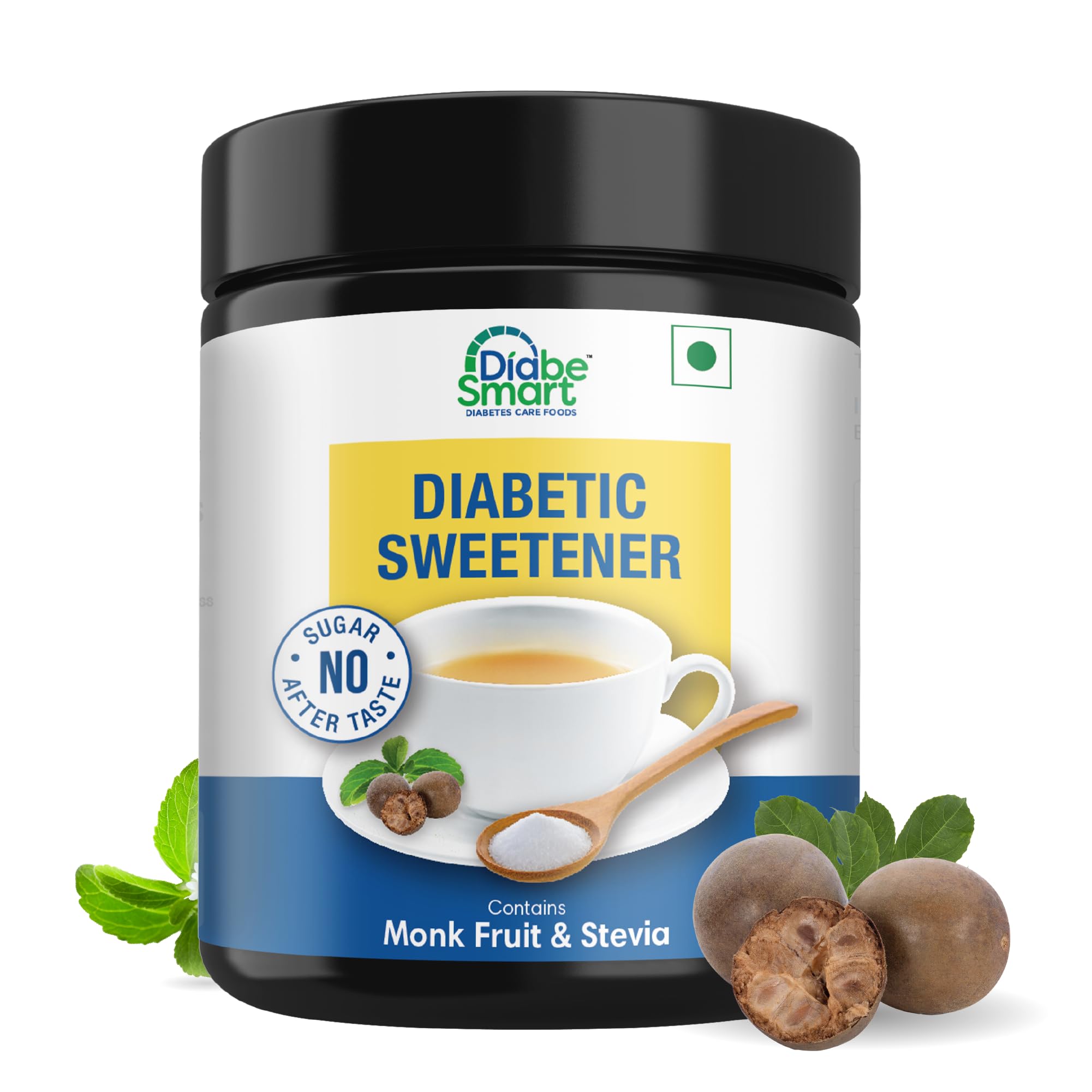 DiabeSmart Diabetic Sweetener 200g| With Monkfruit and Natura Stevia Sugar Free Powder| | No Maltodextrin, No Sucralose| Made for Diabetes| Zero Calories No Aftertaste Ultra Low GI Diabetic Sugar (B0D4DBMQFN) Amazon Price History, Amazon Price Tracker