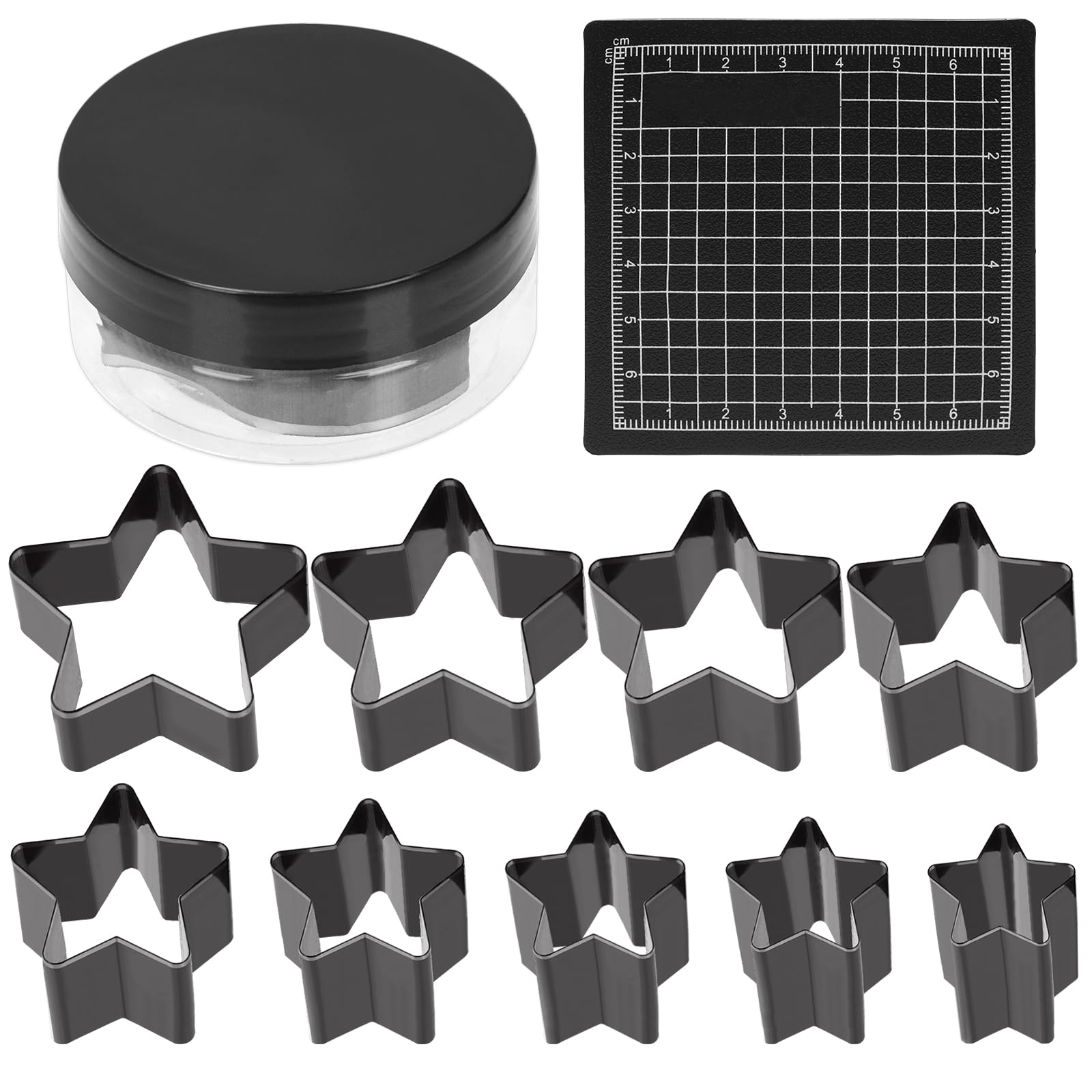 Rustark 10Pcs Star Shape Leather Hole Cutter Tool Set with Protective Mat Punch Tools Hole Punch Tool Kit Leather Cutting Dies for Handmade DIY Leathecrafts — image 1