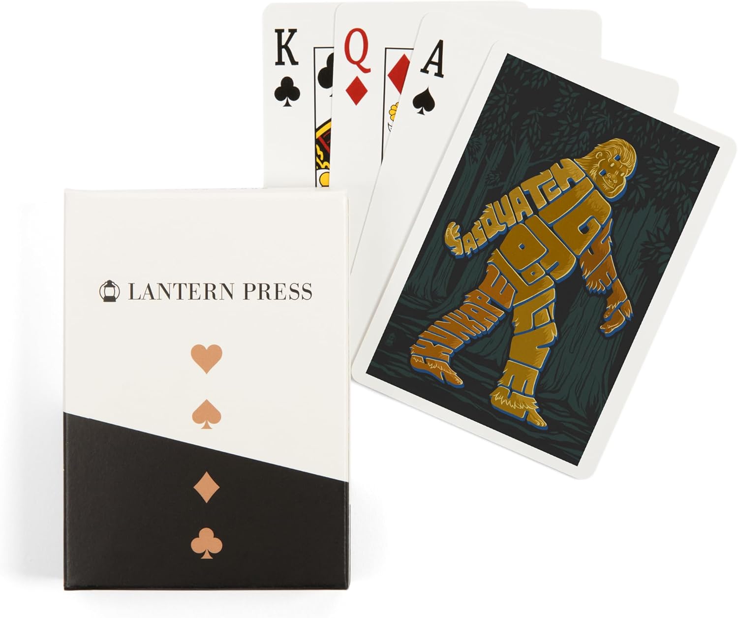 Lantern Press Names of Bigfoot, Typography, 52 Playing Cards for Adults, Poker Size Card Deck