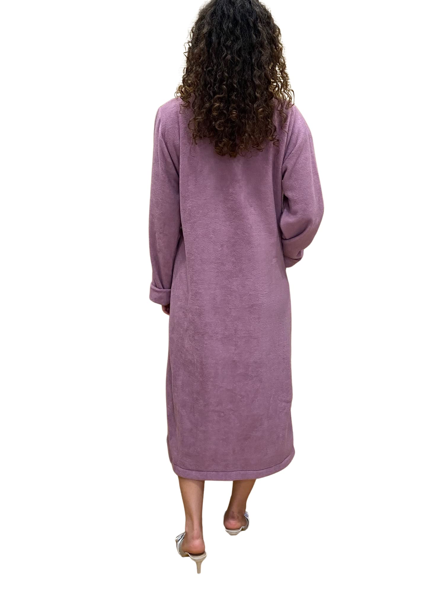 SGARLATA HOME Robe de chambre pour femme en microfibre anti-piling entièrement boutonnée Art. Milena