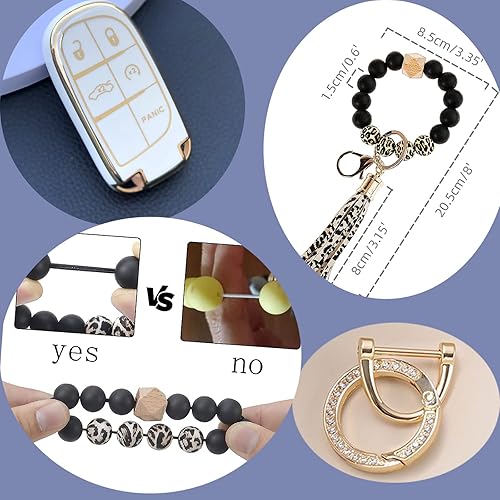 Miniatura 6 de RFSRZ Funda para llavero Jeep, funda suave de protección completa compatible con Jeep Grand Cherokee Renegade Chrysler Dodge Charge Durango