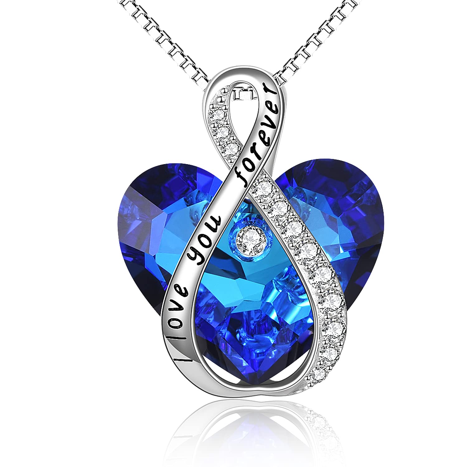 Amore Eterno Collana Donna Cuore Argento 925 Gioielli Con Cristalli Di