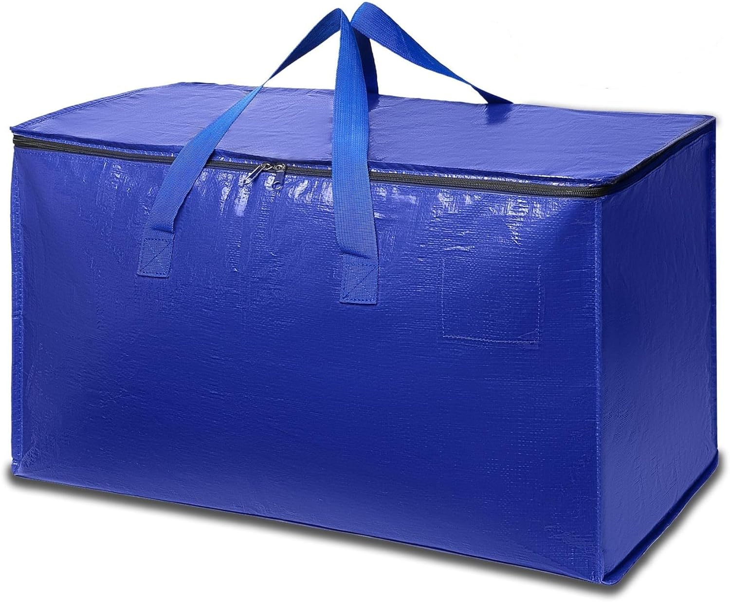 (SIMILAR TO STOCK PHOTO)1Pcs Large Blue Plastic Rectangular Heavy Duty Storage Bags with Lids, Zipper Closure, Moving Bags, Clothes & Bedding Storage, 27.17 x 13.78 x 14.97 inches