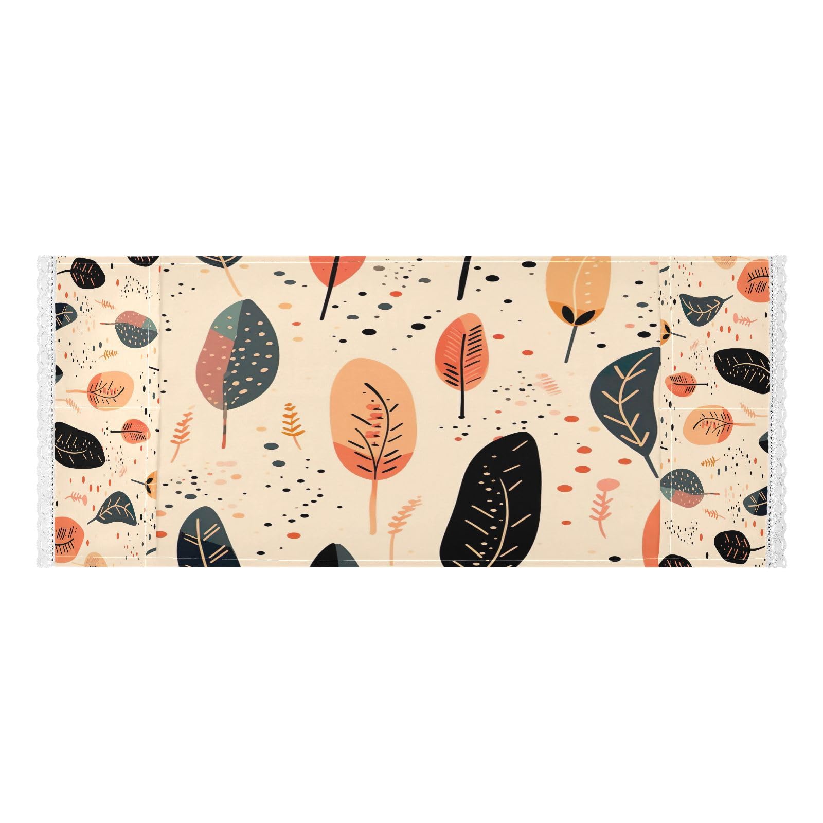 BOESI Doodle Feathers and Colorful Dots Washer and Dryer Cover, 51.2x22in Refrigerator Dust Cover, Appliance Non-Slip Protective Cover Fabric with 4 Storage Bags