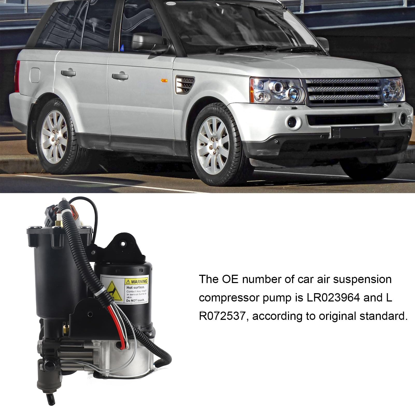 Yctze Wymiana Pompy Zawieszenia LR072537 dla LR3 LR4 Sport | OE Nr LR023964 | Pompa Zawieszenia ze Stopu Aluminium, LR072537, LR023964, Pompa LR3, LR4, Sport, Ride S