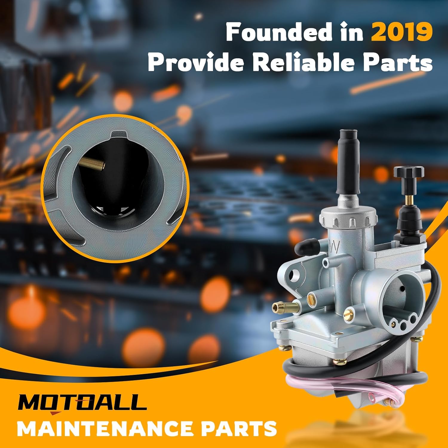 MOTOALL LT80 Carburetor for Suzuki LT80 QUADSPORT ATV 1987-2006 13200-40B00, 13200-40B10, Replace for Kawasaki KSF80 KFX80 2003-2006 15003-S005 with Spark Plug Intake Manifold Carb Insulator Block