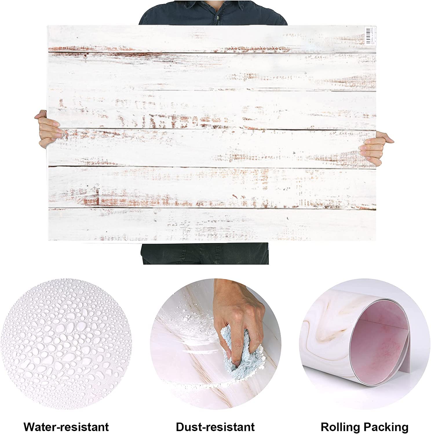 7 x 86,4 x 58,4 cm, 12 diseños de papel de fondo de fotografía, accesorios de telón de fondo de mesa de fotos de doble cara para gourmets, cosméticos, vajilla, tiendas en línea de bloggers