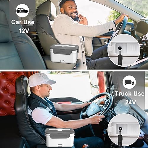 Miniatura 3 de Fiambrera eléctrica para adultos, 100 W1.8 L con calefacción para hombres, trabajo, automóvil, camión, lonchera portátil con calentador de alimentos