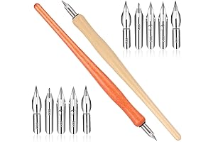 10 PCS Oblique Calligraphy Dip Pen Set, Fluid Writer Pen, with 8...