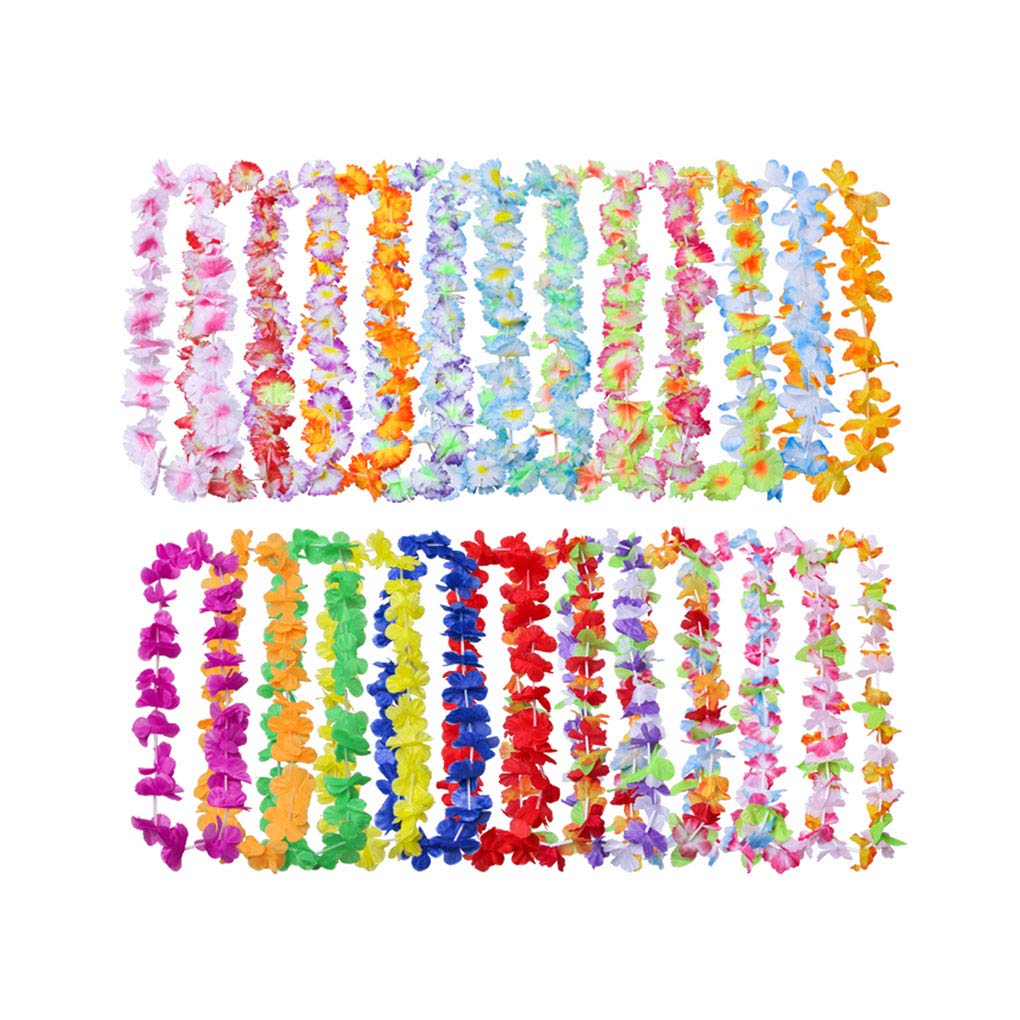 50pcs hawaiano Leis Garland artificiale collana fiori hawaiani ghirlanda forniture per feste decorazione spiaggia, 98 cm