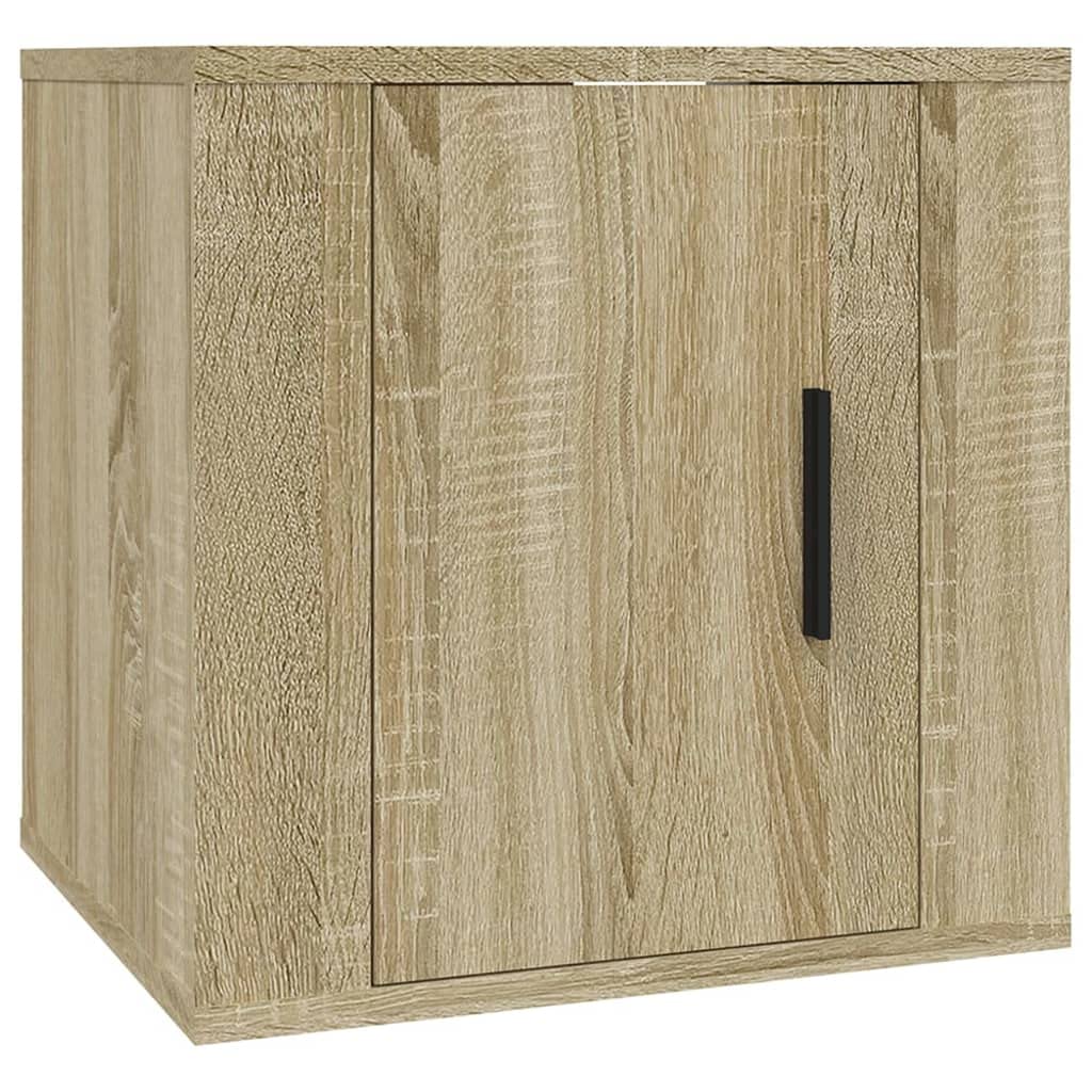 3-TLG. TV-Schrank-Set Sonoma-Eiche Holzwerkstoff, Hängend, Modernes Media-Center für Wohnzimmer, Viel Stauraum, Einfache Wandmontage, Langlebig