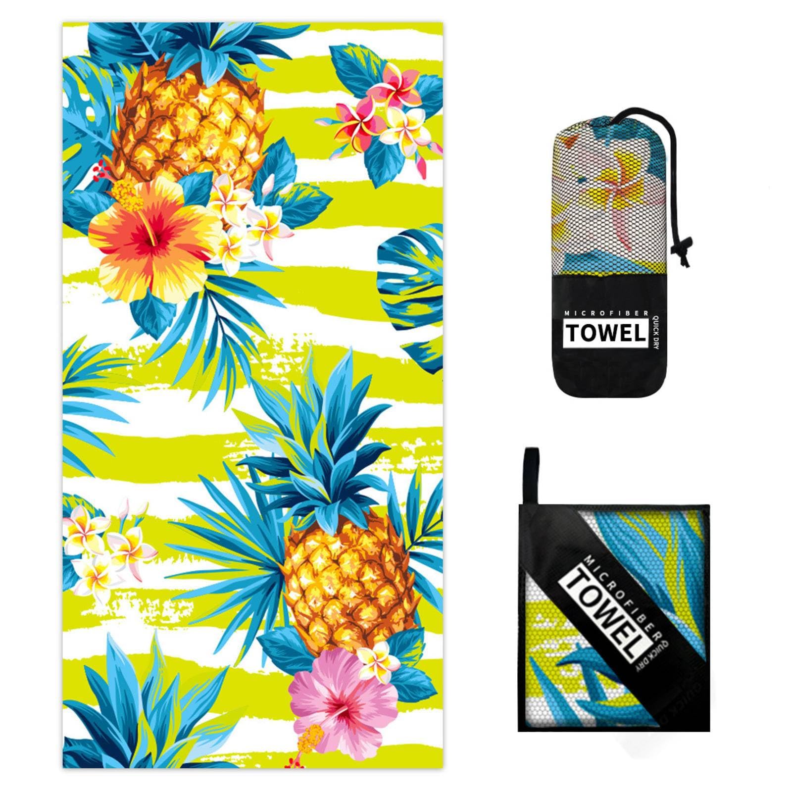 Microfiber Beach Bath Towel Printed Big Towel Fast Absorbent Bath Towel for Beach Swimming Vacation