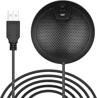 Yaazero USB Desktop Condenser Microphone 360° Omnidirectional Mic with 2m Long Cable Type-C Plug r Computer Video Conference Online Teaching Gaming Video Recording Interview