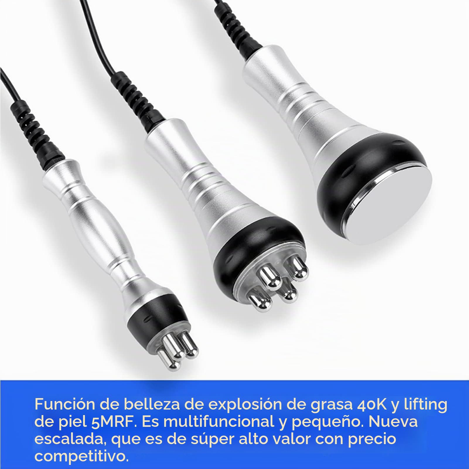 Máquina de Adelgazamiento Corporal, 40K Ultrasónico Masajeador Celulitis, Cavitacion Profesional Radiofrecuencia Masaje de Grasa con 3 Cabezales de Belleza