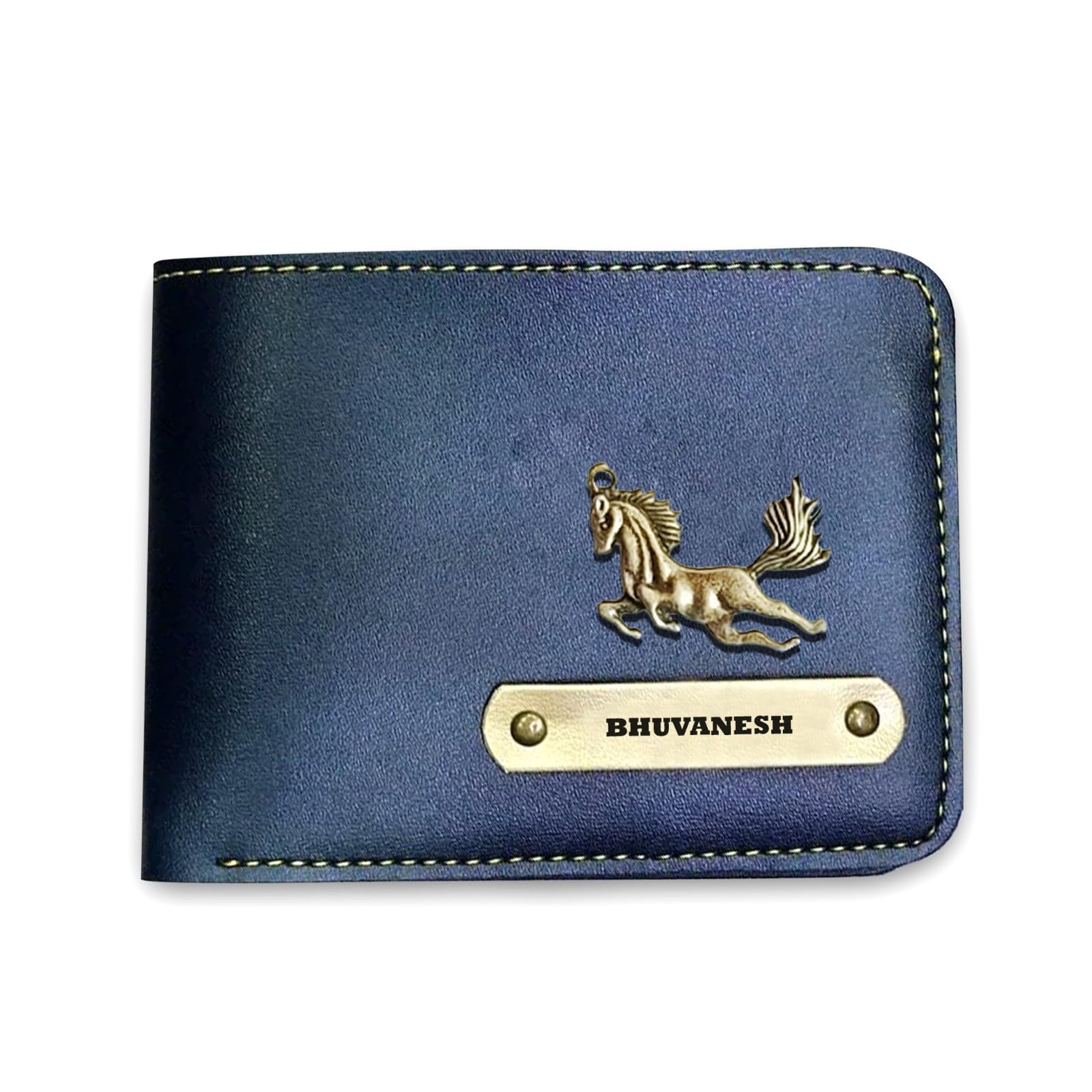 The Unique Gift Studio Personalized Customized Mens Leather Wallet - Elevate Style with a Custom Touch, Color Blue