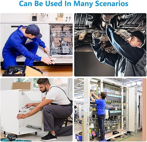 Miniatura 7 de OSDUE Juego de 5 piezas de llave de trinquete mini, transmisión de 14 pulgada, destornillador reversible de alto torque con offset, con puntas