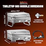 ONLYFIRE GRILLS Flat Top Gas Grill, 2 Burners Propane Gas Griddle with Foldable Legs, Portable BBQ Grill Griddle for Outdoor Barbecue Cooking, Patio Camping RV, Stainless Steel GS318