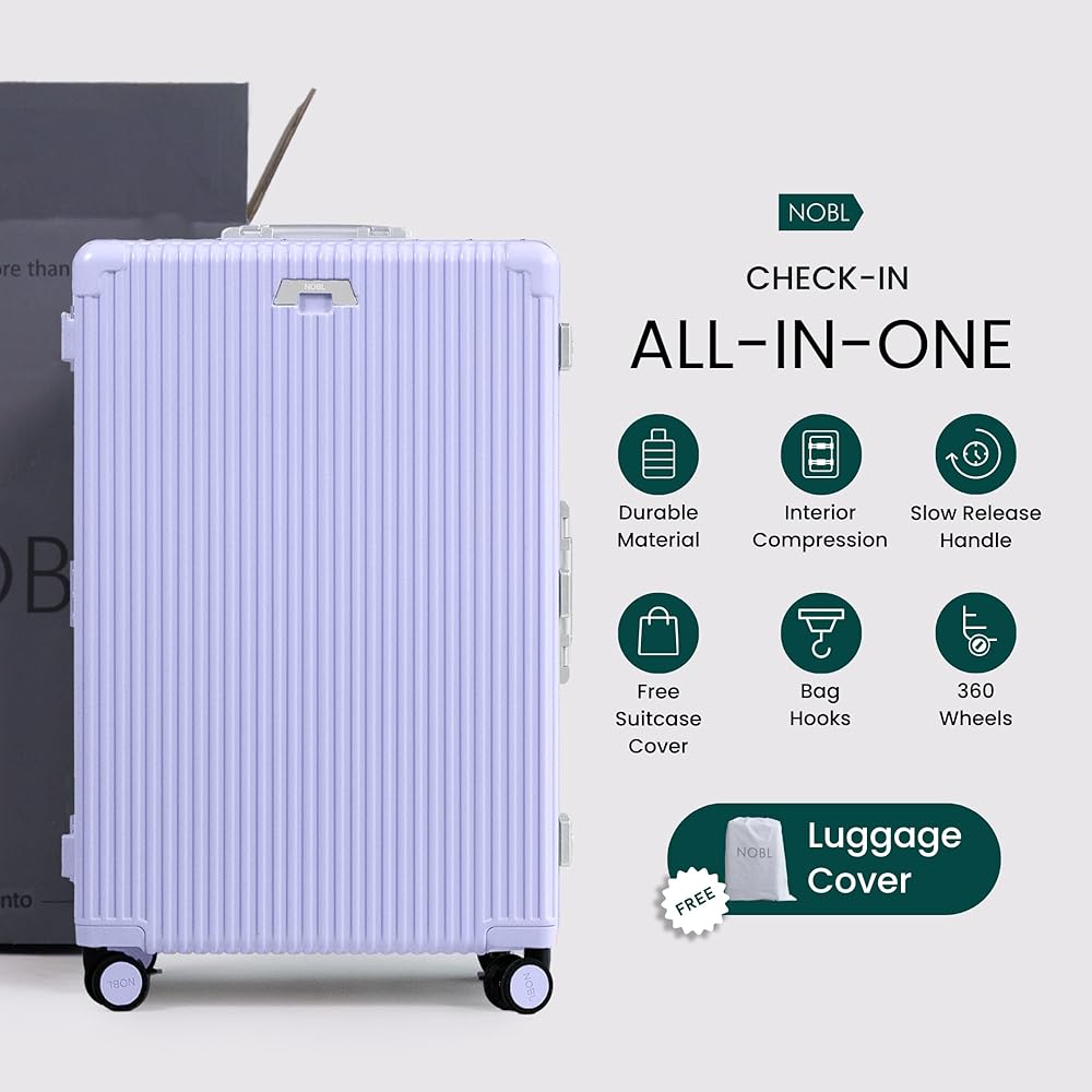 Amazon.com | Nobl Travel Large Luggage, Noble Zipperless Aluminum