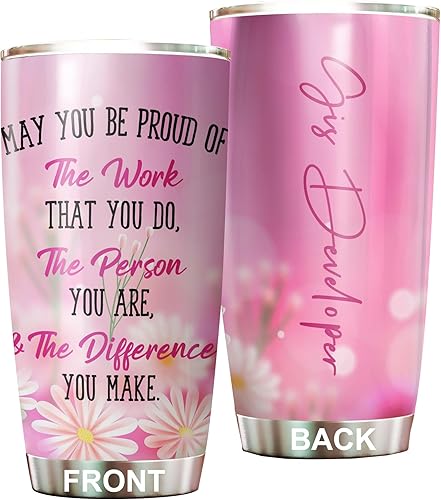 Proud Of The Difference You Make Gis Developer - Vaso de acero inoxidable de 20 onzas, regalos de oficina para mujeres, amigas de trabajo, disponible en Yaxa Colombia