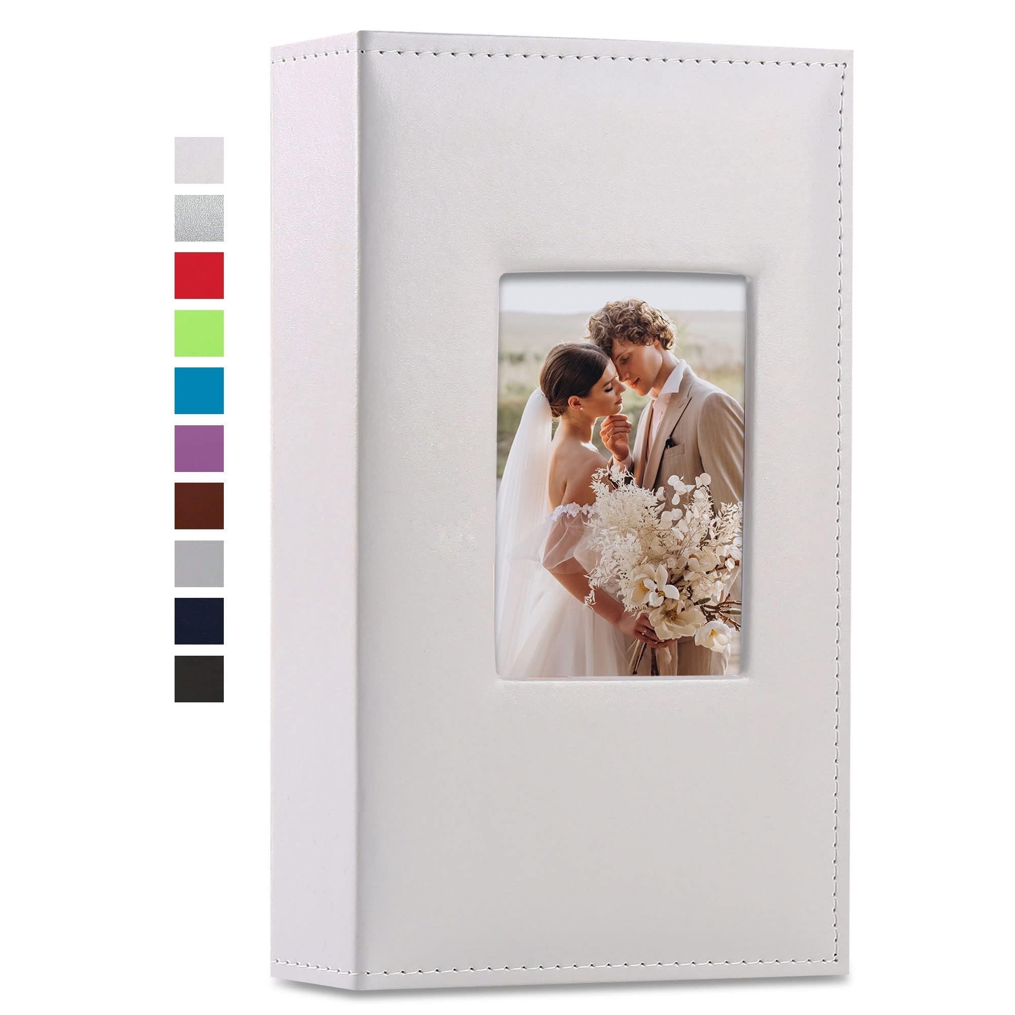 Sponsored Ad – Azonee Photo Album, 300 4x6In Pockets Photos, Leather Cover Extra Large Capacity Family Wedding Anniversary Baby Picture Albums Holds 300 Horizontal and Vertical Photos (White)
