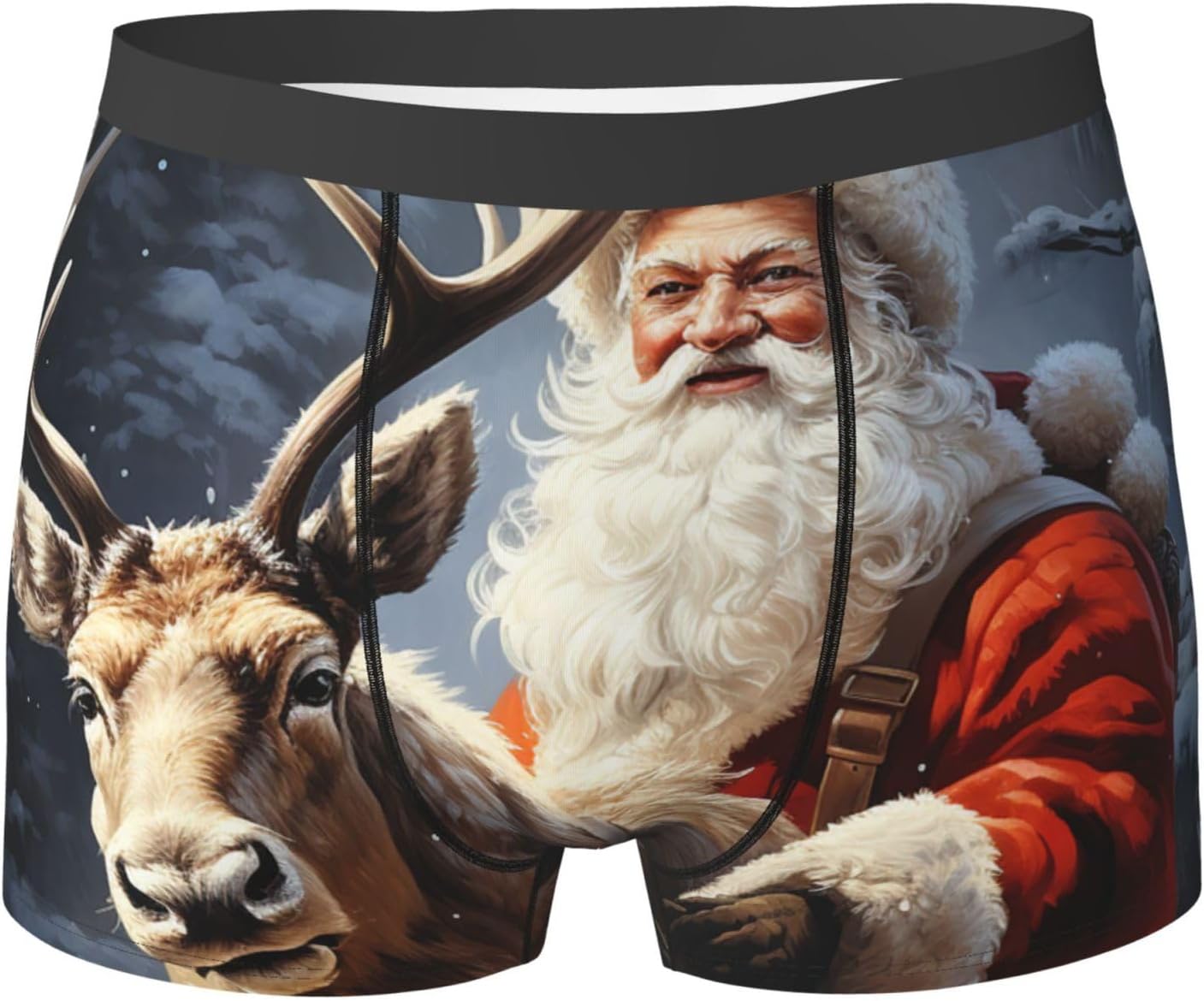 Mens Santa Claus Deer Elk Boxer Briefs Boxer Briefs Boxer Shorts Stretch Breathable Breathable