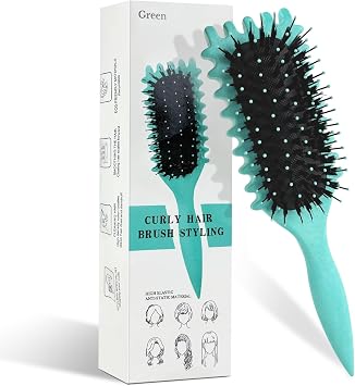 CNMTCCO Curly Hair Brush - Bounce Curl Brush for Detangling and Defining Curls, Wet Brush for Women and Men, Boar Bristle Hair Brush for Wavy Hair, Reduce Frizz and Hair Separation