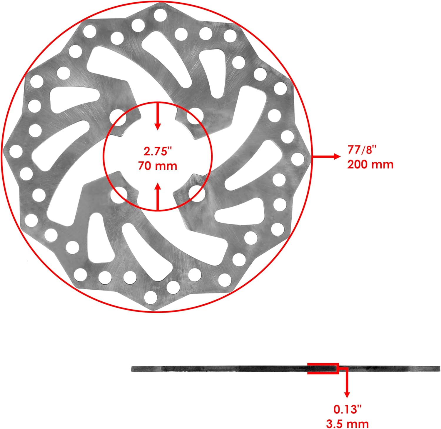 Caltric Rear Brake Disc Rotor with Pads Compatible with Yamaha YFZ450R / YFZ450RSE Special 2009-2026