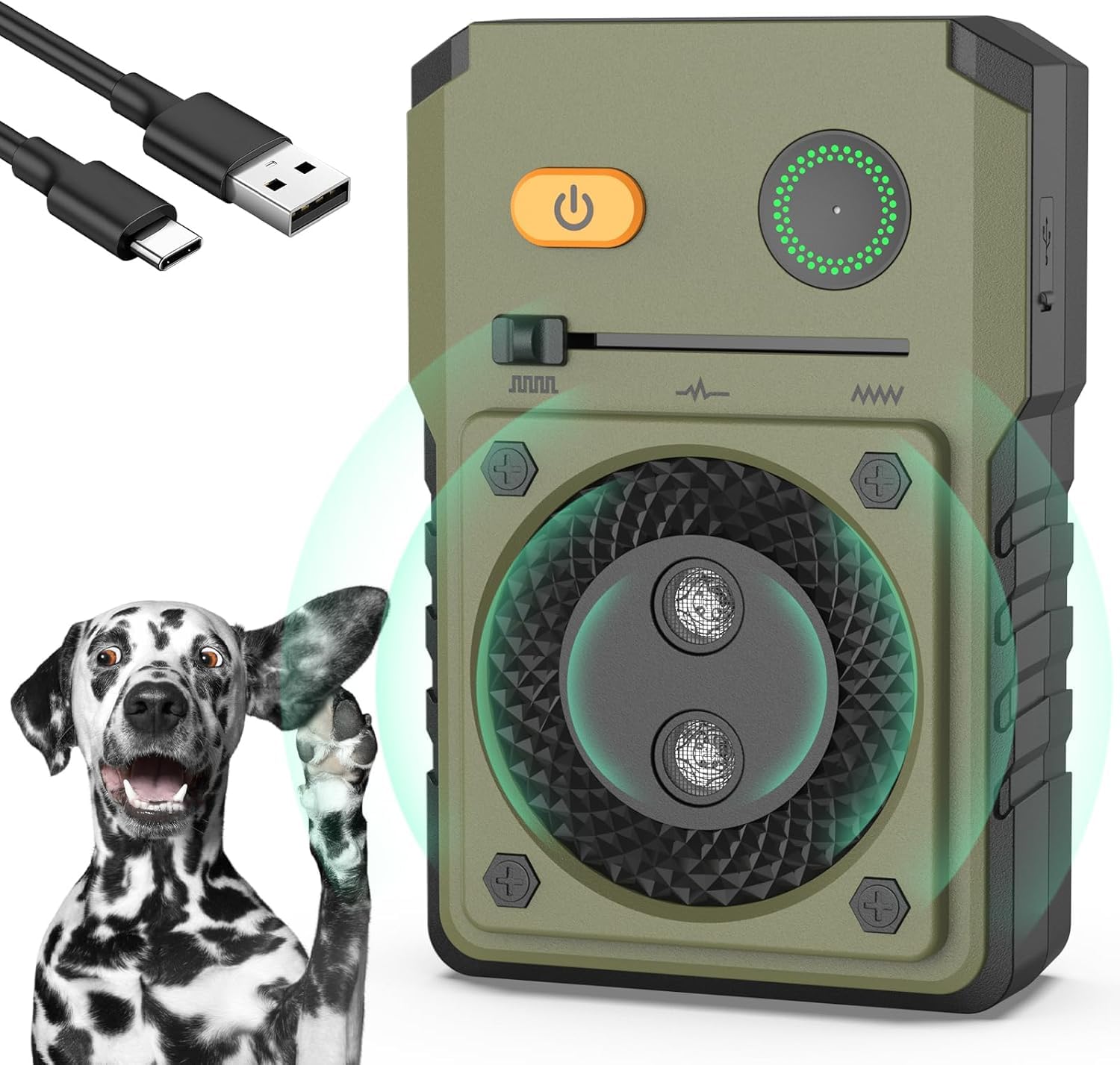 Ultrasuoni per Cani, Dispositivo Antiabbaio per Cani Fischietto 16.4Ft, Ultrasuoni per Cani Anti Abbaiare Deterrente Stop Abbaiare Cane Addestramento Dispositivo Anti abbaiamento, Interno ed esterno