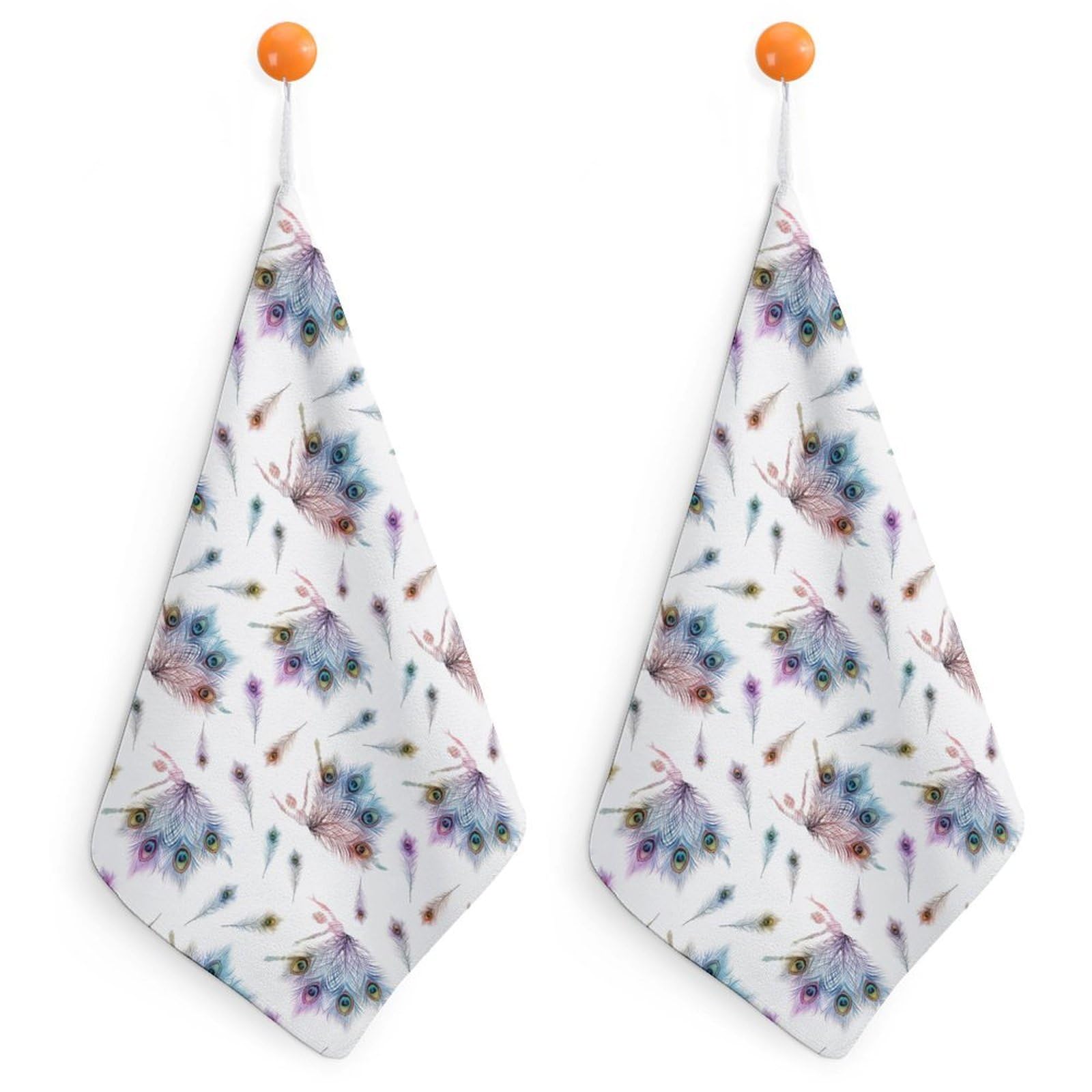 TXFBTRFSA Dancing Baller with Peacock Feathers Hand Towels with Hanging Loop Kitchen Towel Handkerchiefs Cleaning Cloths