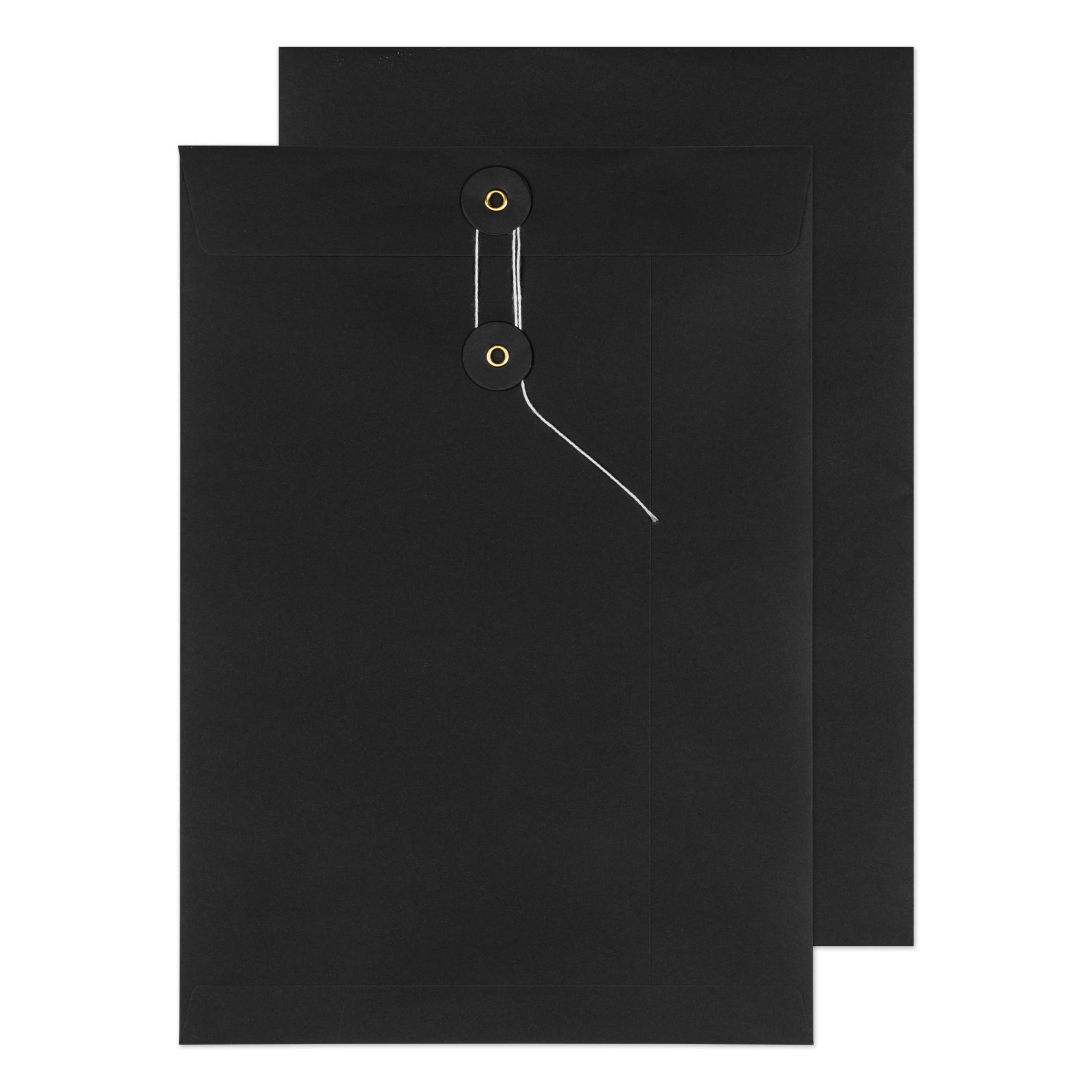 Blake Senses - Black String and Washer Envelopes C4 (324 x 229mm) - Pack of 100 Qty - Premium Quality 180 GSM - Document Mailer - Black Envelopes with String - Office & Business Supplies (SW825)