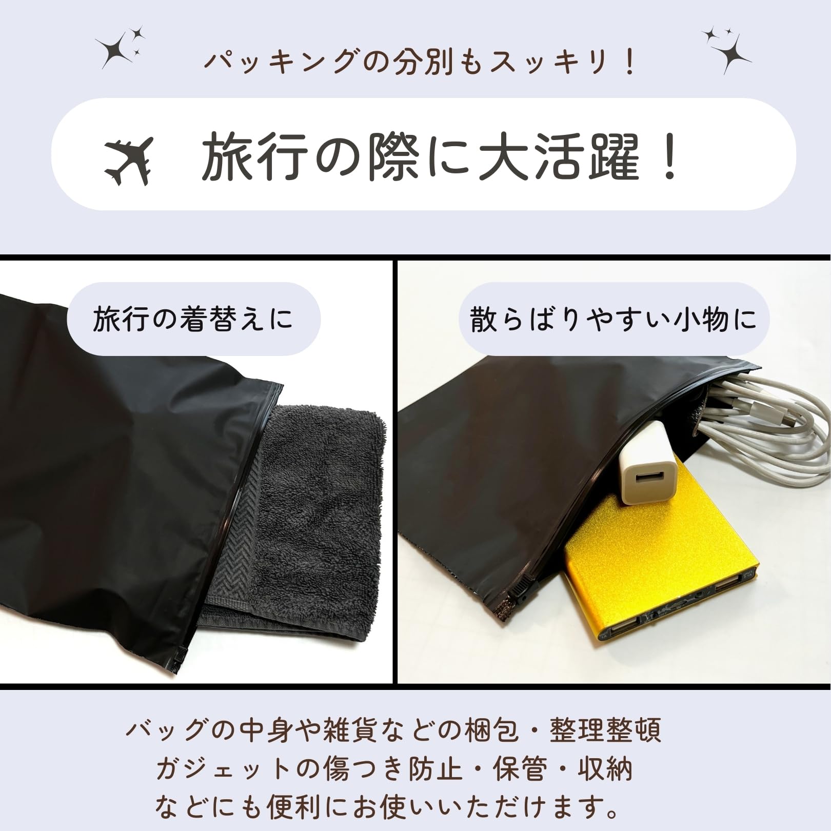 Amazon.co.jp: 3world ジッパー袋 スライダー開閉式 旅行 小分け