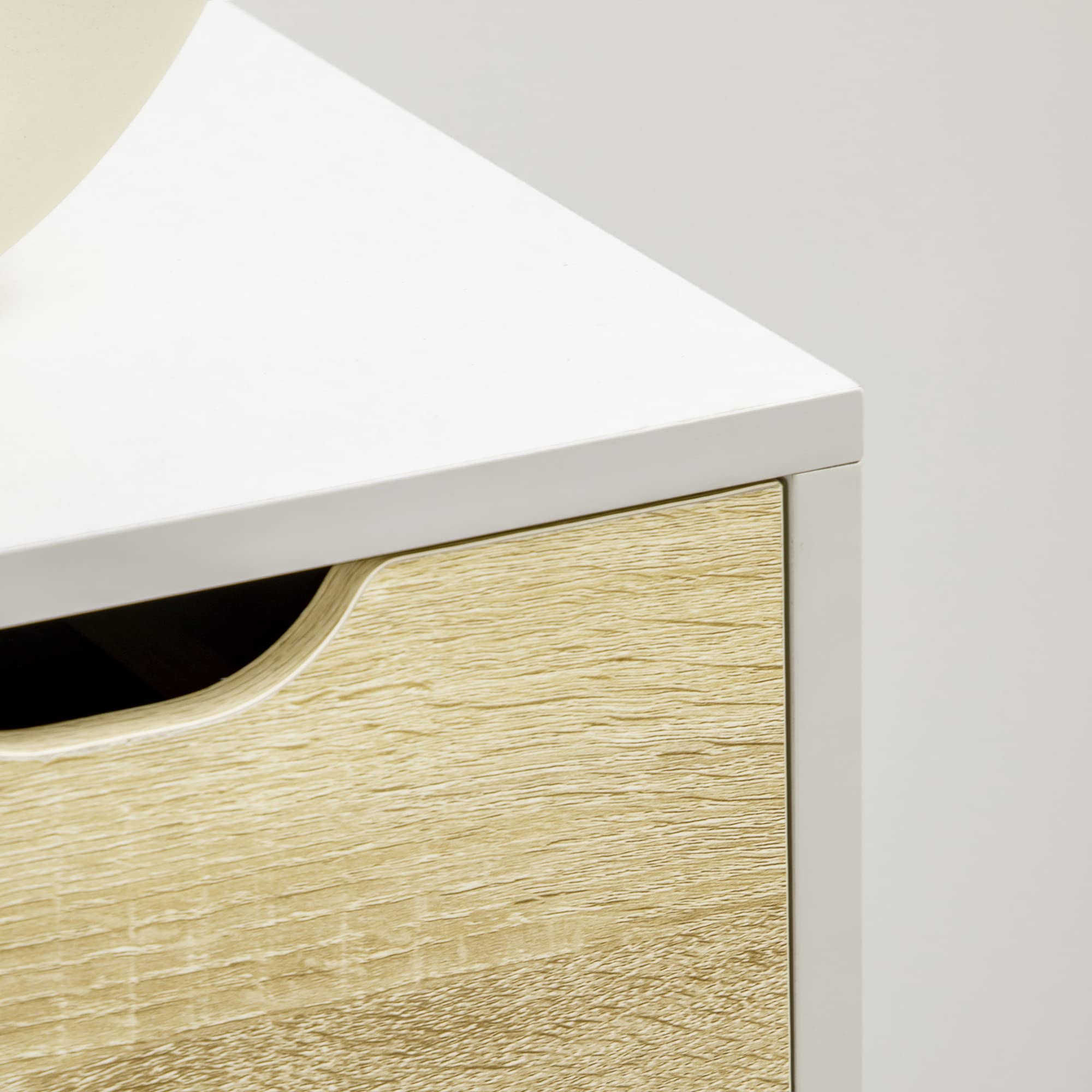 HOMCOM Cassettiera 5 Cassetti per Ingresso, 60x40x77.5cm, Bianco e Legno