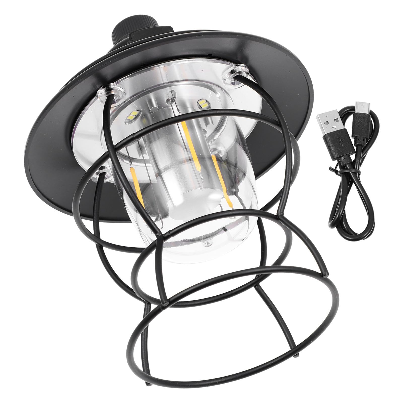 Lámpara de Camping Portátil LED Recargable de Aleación Ligera Batería de 2000 Mah y Función de Atenuación Giratoria para Excursiones al Aire Libre