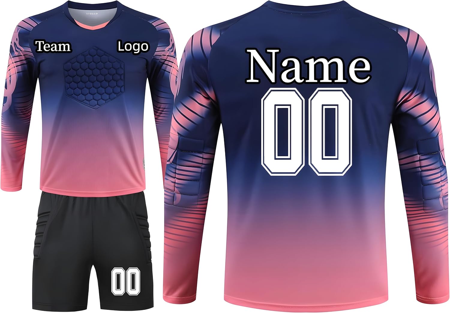 Custom Goalkeeper Jerseys Youth Men Girl with Name Number Team Logo Personalized Soccer Goal Jersey for Kid Adult
