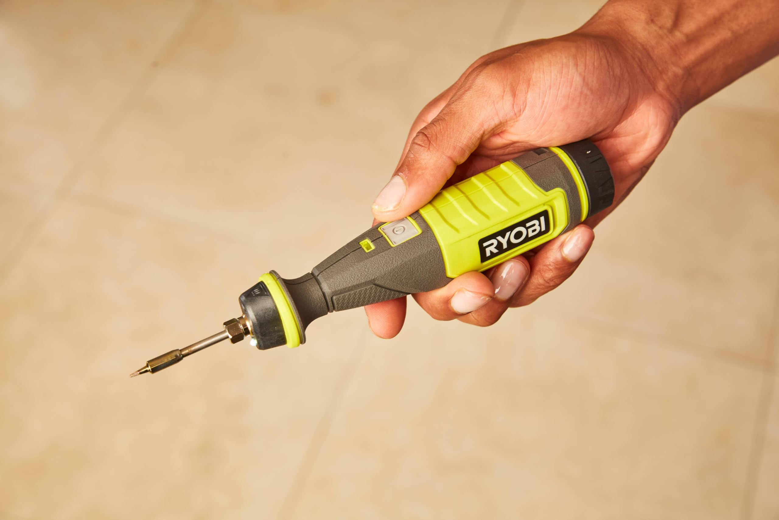 RYOBI RSI4-120G - Soldador USB de litio (480°, cable USB-C - 1 batería de 4 V, 2,0 Ah, USB de litio, incluye alambre de soldadura y tapa de seguridad