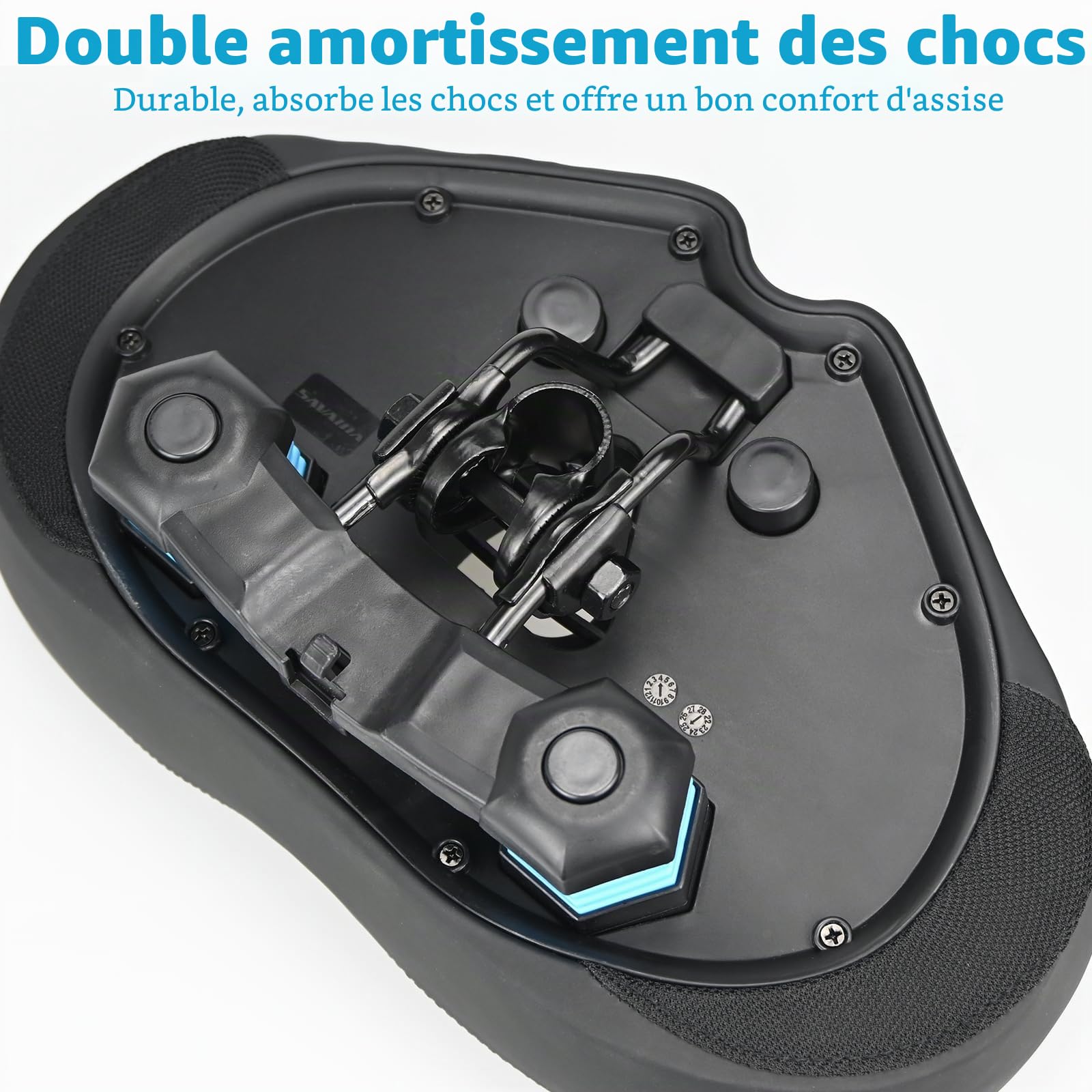 KOOOGEAR Selle de vélo surdimensionnée pour homme et femme, confortable, extra large, respirante, ergonomique, siège de vélo de rechange universel pour VTT, vélo de ville, vélo d'appartement