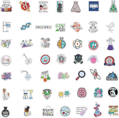 Miniatura 3 de 100 calcomanías de ciencia de laboratorio divertidas calcomanías de experimento científico para niños adolescentes estudiantes profesores física