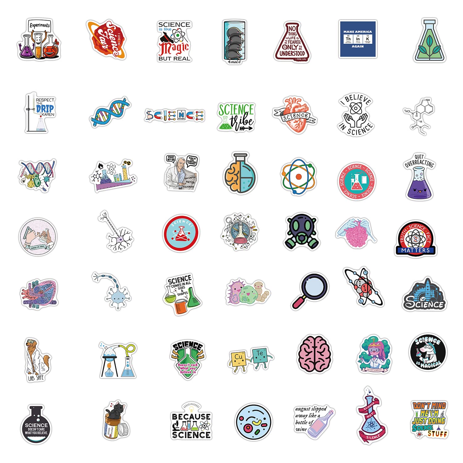 Teacher Stickers 100 PCS Laboratory Science Stickers, Funny Science ...