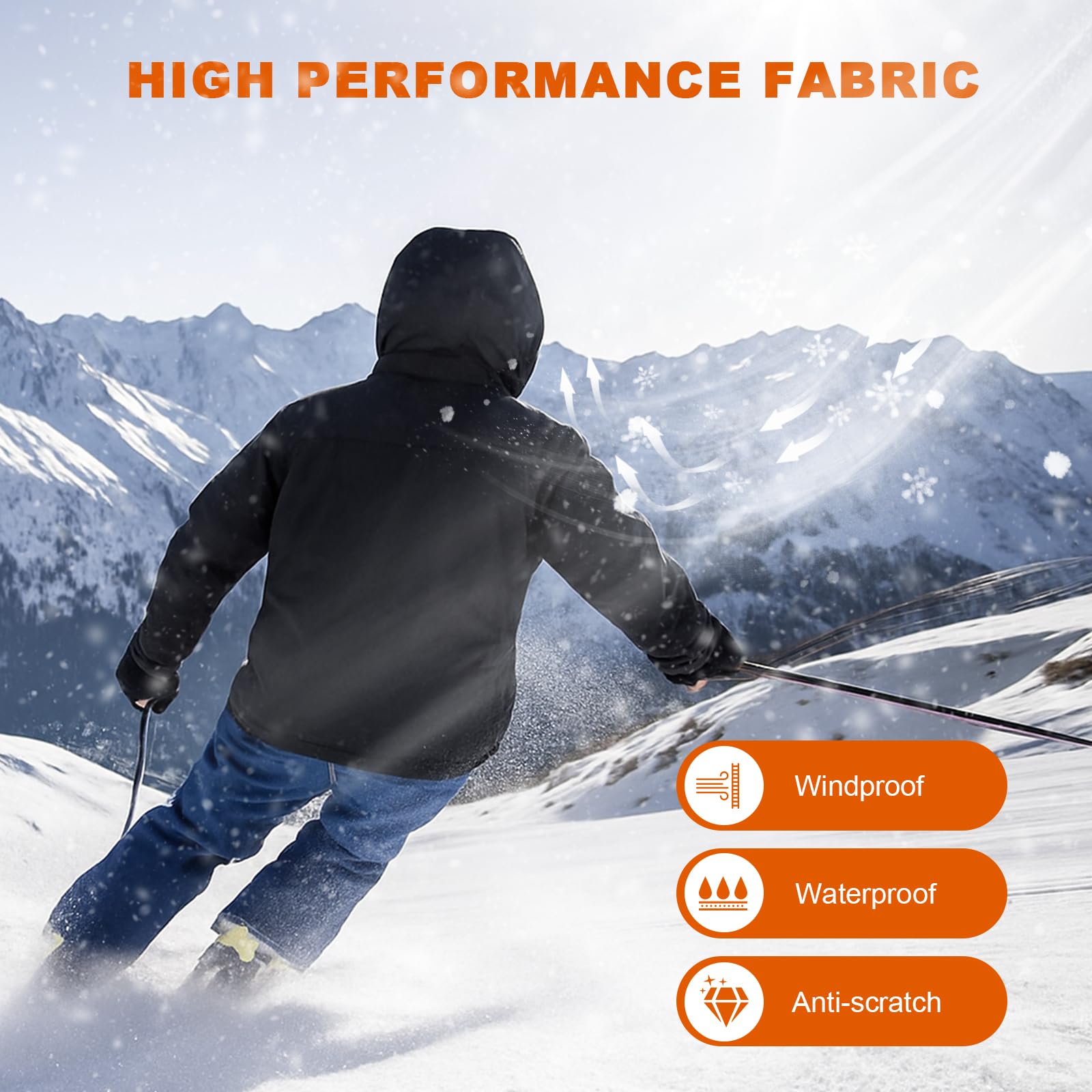 Veste Chauffante Femme avec Doublé Polaire, Batterie 20000mAh, Manteau Chauffant Électrique 6 Zones de Chaleur - Imperméable, Coupe-Vent et Lavable pour Ski, Randonnée, Travail en Extérieur