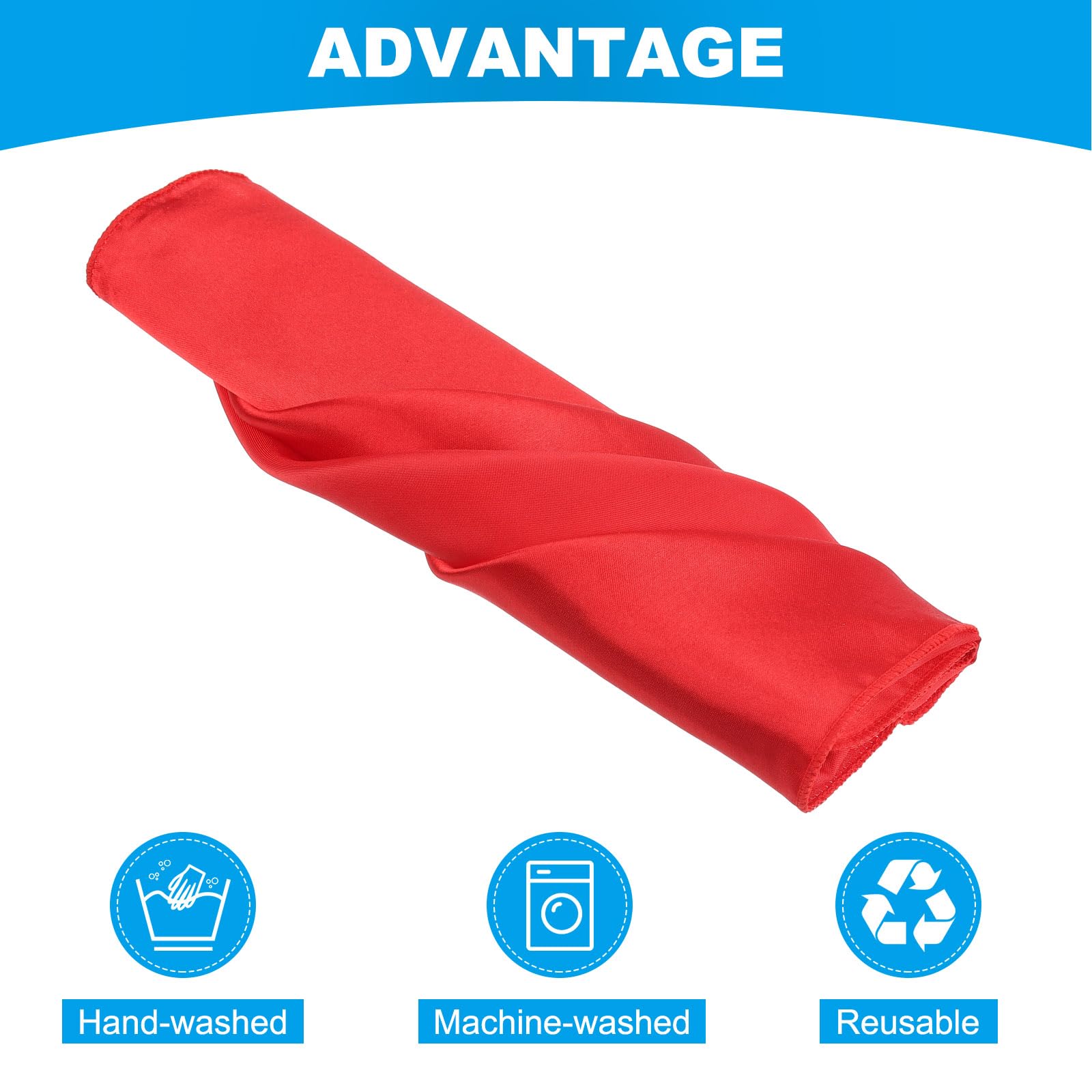 QUARKZMAN 50 Piezas Servilletas de Mesa de Satén Rojo Poliéster Cuadradas Brillantes Servilleta de Mesa de Tela para Eventos Decoración de Mesas de Boda, 18x18