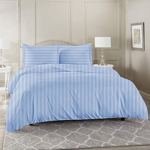 Miniatura 2 de Lujosa funda de edredón suave de 800 hilos, 100% algodón egipcio, tamaño Queen de gran tamaño (98 x 98 pulgadas), 1 funda de edredón con cierre de