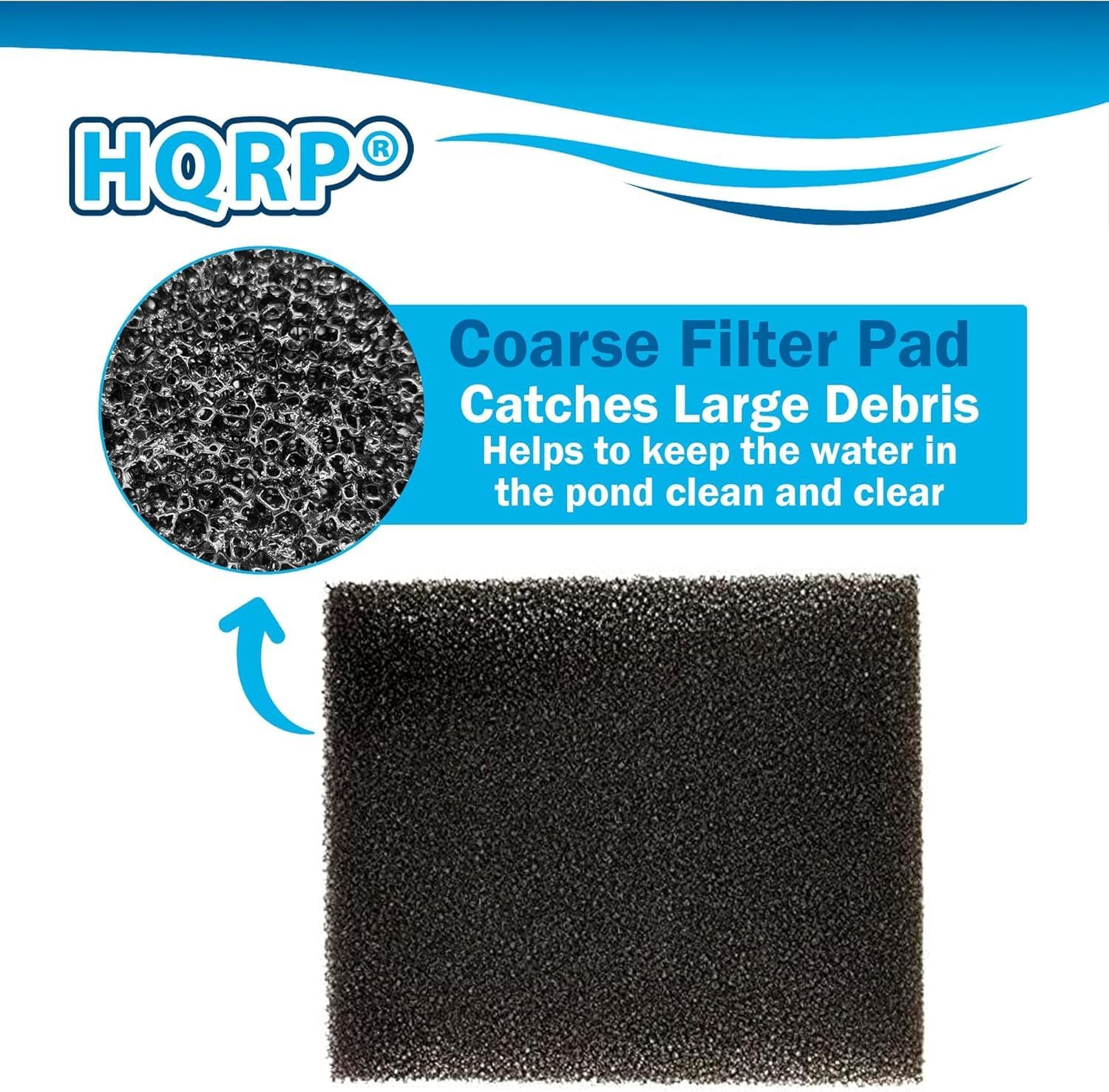 HQRP 4-Pack Flat Box Filter Pads Compatible with Tetra 19015, SF1 / 26592, Tetra FK5 /#26593, FK6 / #26598 Coarse & Fine Pads