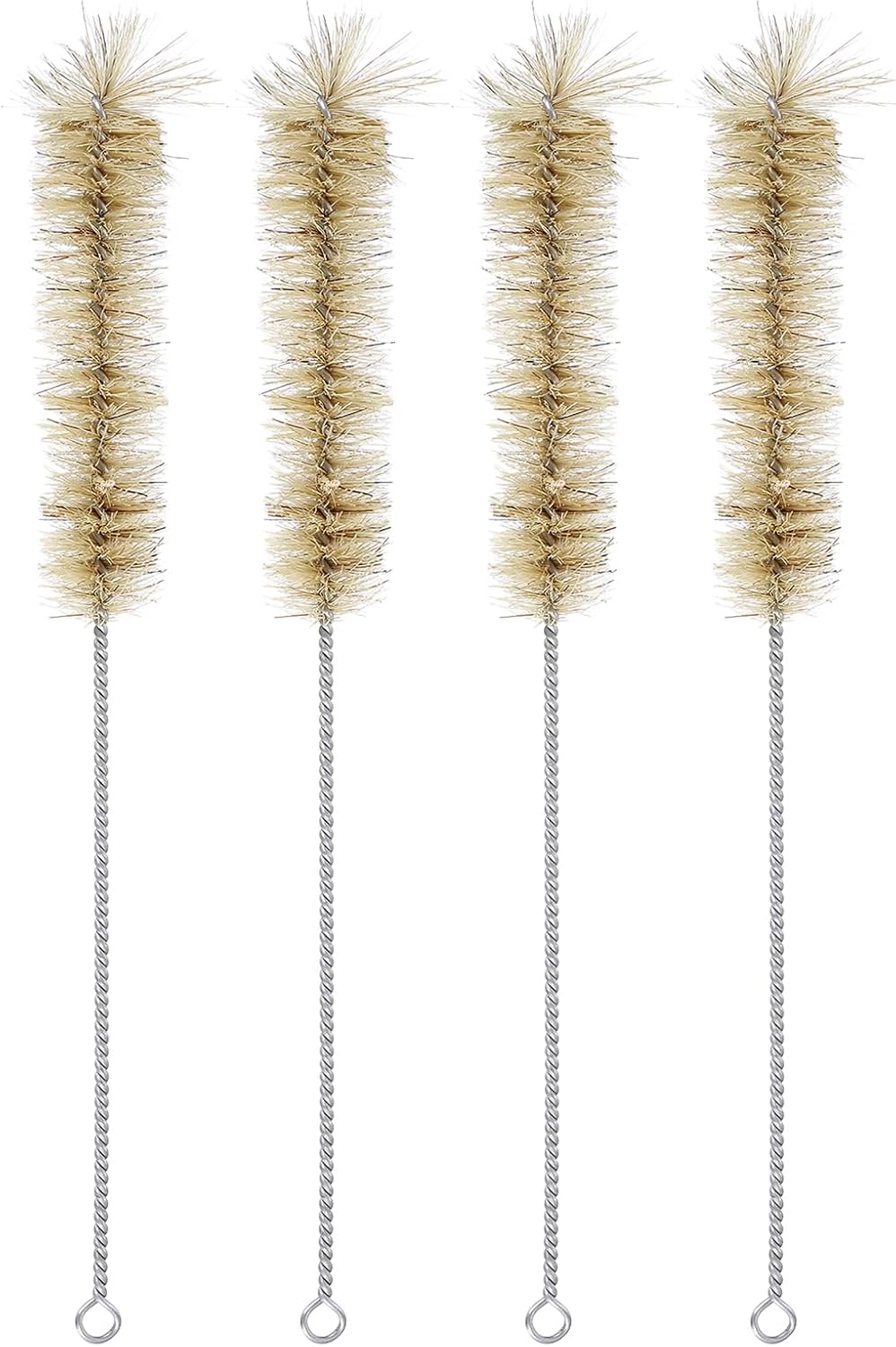 Tube Bottle Cleaning Brush 30mm Wire Pipe Cleaner Bore Brush Cleaning Stainless Steel Handle for Tubes Bottles Brown 4 Pcs