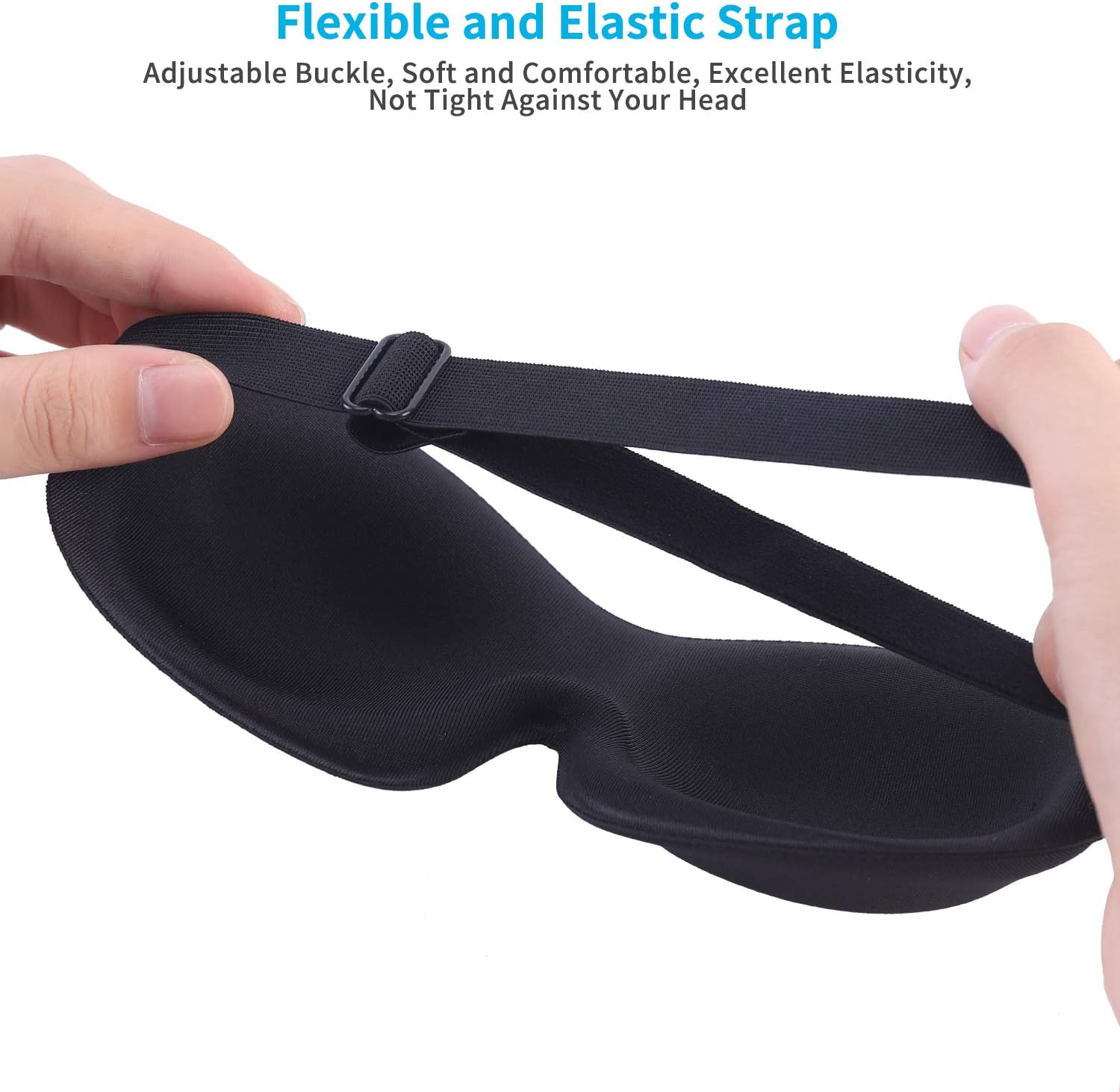 2Pack Lonfrote 3D Deep Molded Sleep Mask, with Adjustable Strap, Lightweight & Comfortable Eye Mask, Super Soft Material (Black & Black)