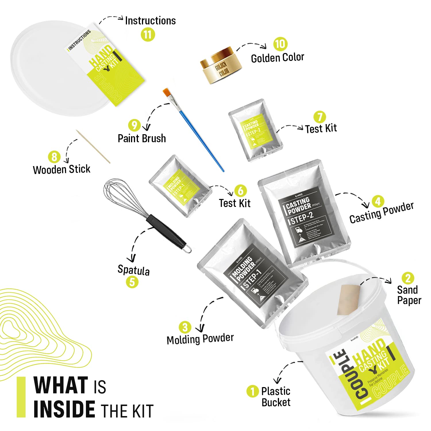 Kraftify Hand Casting Kit - Couples, Marriage Anniversary Gift for Couple Special, Parents,Husband & Wife, Unique Birthday Gift, Casting & Molding Powder for Hand